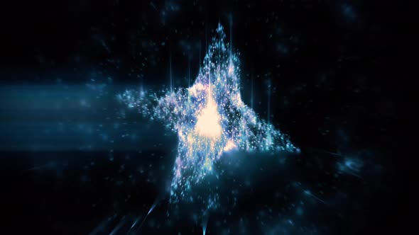 Blue Star Sparkling Space Motion Loop Background