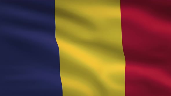 Romania Windy Flag Background 4K