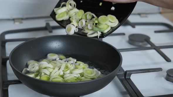 Lettuce in the fry pan.