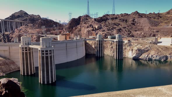 The Hoover Dam on the border of Nevada and Arizona.
