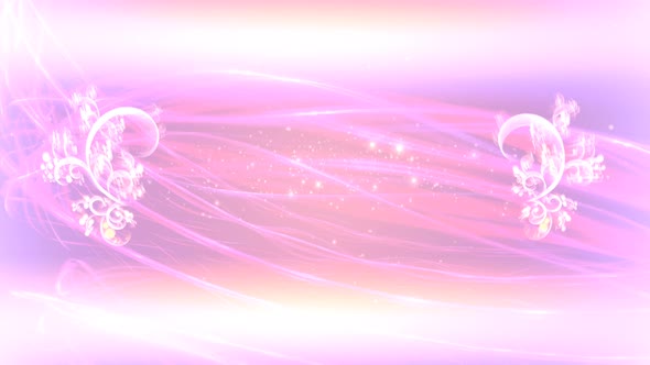 Pink Floral Thread Of Lights Title Intro Motion Looped Background