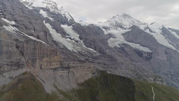 Eiger and Jungfrau Mountains in the Bernese Alps Switzerland
