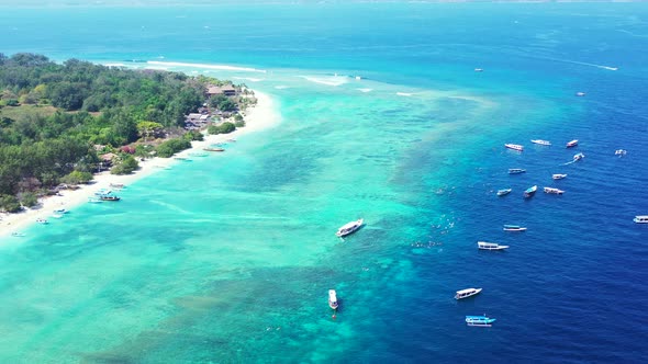 Luxury overhead abstract view of a white paradise beach and aqua turquoise water background 