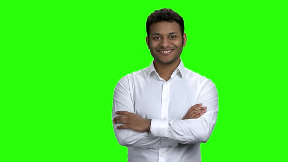 Goodlooking Indian Guy Pointing at Copy Space