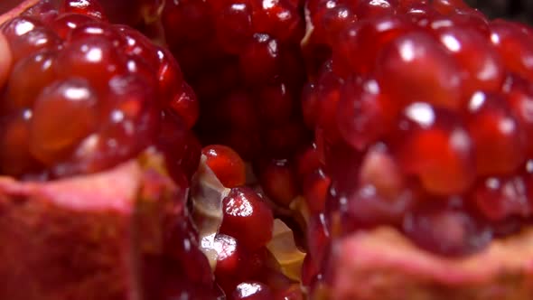 Grains of Large Juicy Red Pomegranate