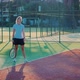 Female Tennis Player Preparing To Set Ready To Serve Ball. Girl With Rocket Playing On Tennis Court. - VideoHive Item for Sale