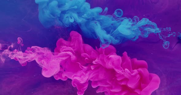 Paint Water Drop Color Explosion Neon Pink Blue