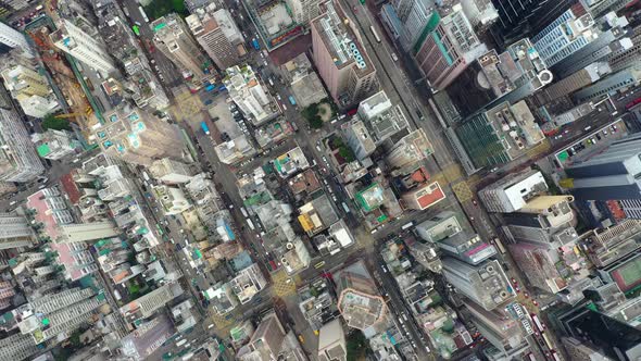 Top down view of Hong Kong city