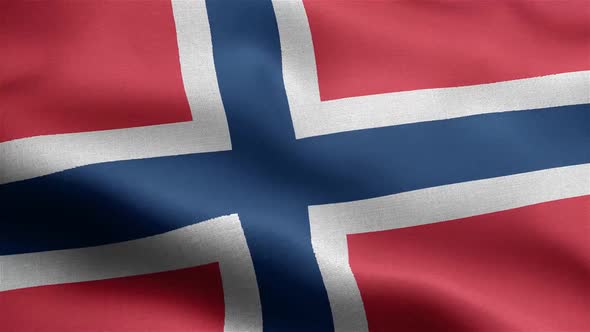 Norway Flag Seamless Closeup Waving Animation
