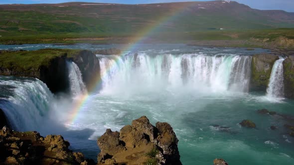 The Godafoss Waterfall in North Iceland