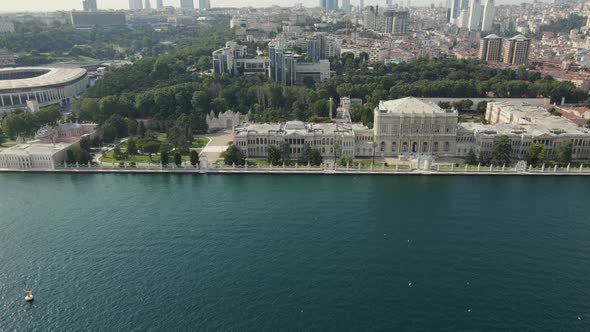 The Dolmabache Palace along the Bosphorus Strait