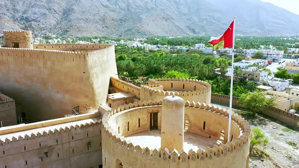 Aerial view of Al Rustaq Fort, Oman