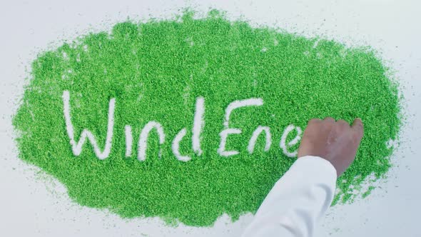 Green Hand Writing   Wind Energy 