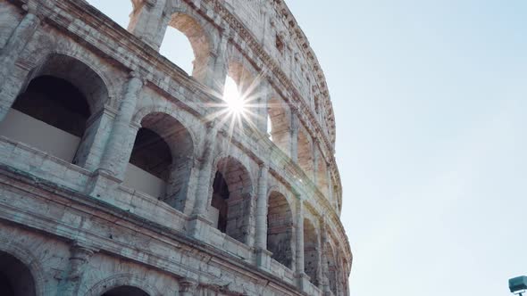 Colosseum in Rome and Morning Sun, Italy