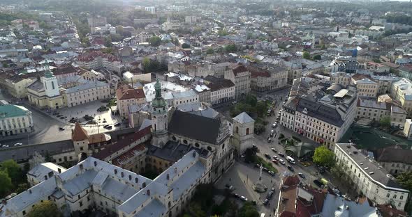 Bird's eye view of the European city