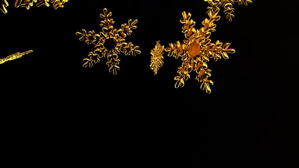 Falling Golden Snowflakes