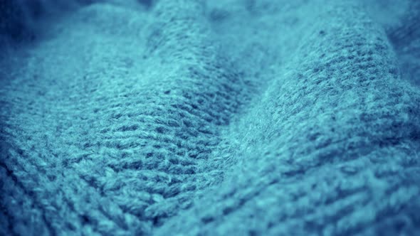 Extreme Detail View of Sheep Wool Cloth Texture Flowing in Macro Dolly Shot