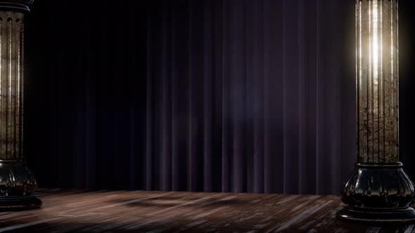 Stage Curtain with Light and Shadow