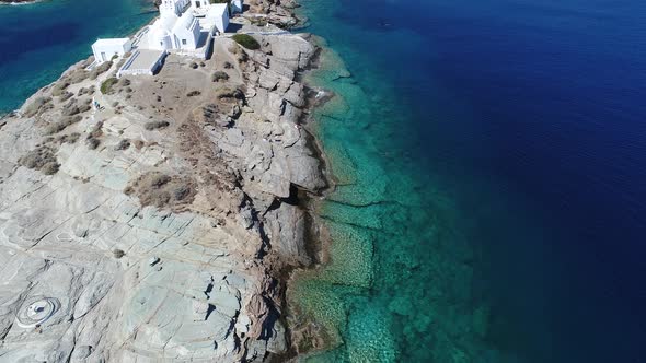 Monastery of Chrisopigi Faros on the island of Sifnos in the Cyclades in Greece