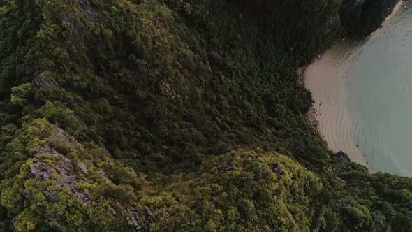 Drone view of Halong Bay in Vietnam