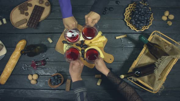 Red Wine on Exotic black Table