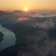 Aerial view of a big river during sunrise - VideoHive Item for Sale