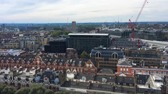 Aerial View of London Skyline on a Cloudy Day UK