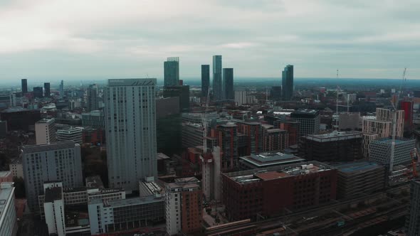 Aerial View of Manchester City in UK