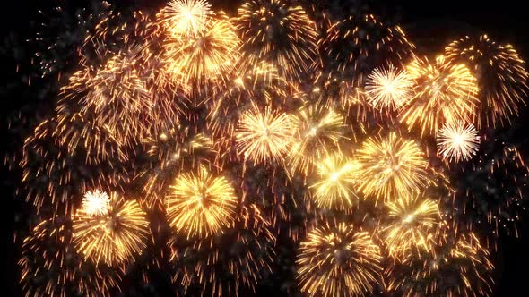 Golden Fireworks 4K