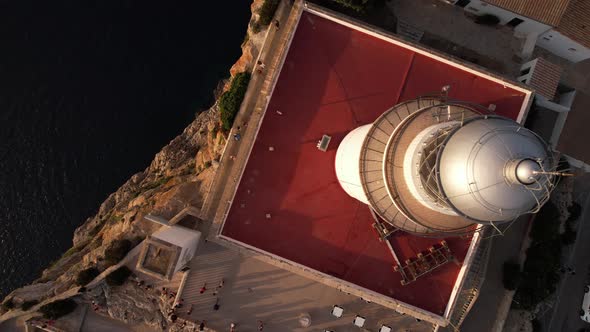 Drone View Above Lighthouse at Formentor Cliff