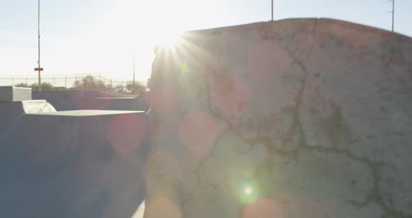 BMX rider in skatepark