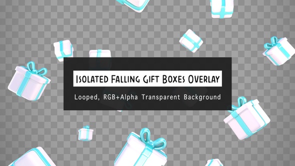 Isolated Falling Gift Boxes Overlay alt
