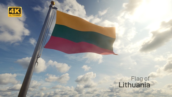 Lithuania Flag on a Flagpole - 4K