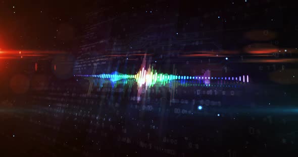 Audio spectrum music neon sign abstract concept