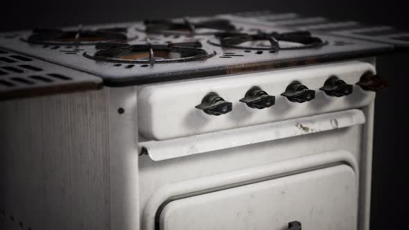 Old Vintage Retro Stile Gas Stove