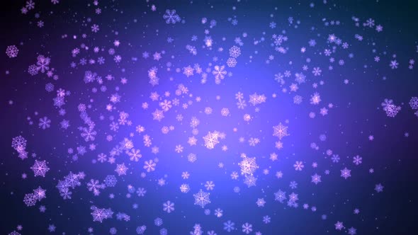 Blue Snowflakes Falling Motion Background