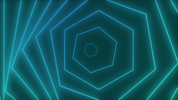 Loopable abstract digital neon geometric tunnel background