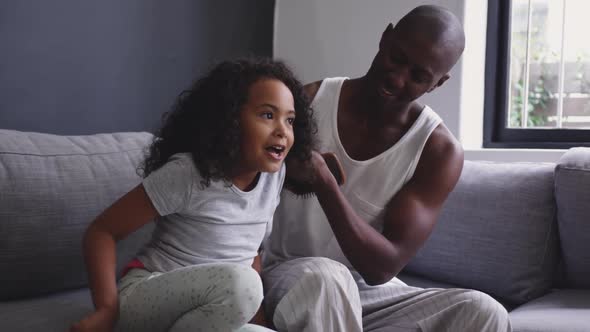 Family spending time at home together