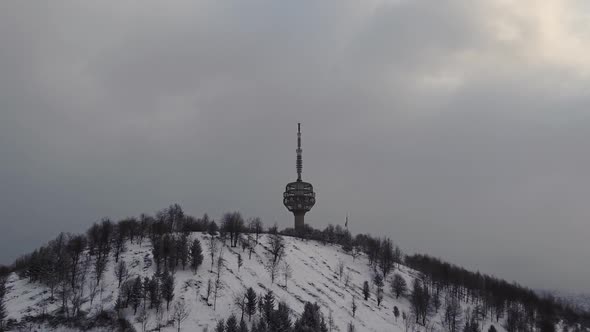 Aerial View Of The Tv Tower And The City Of Sarajevo