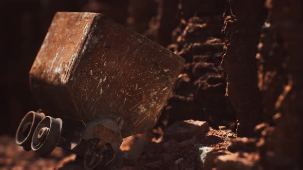 Abandoned Gold Mine Trolley Used To Cart Ore During the Gold Rush