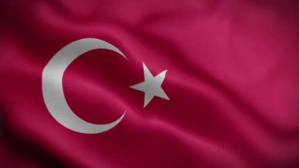 Turkey Flag Textured Waving Front Background HD