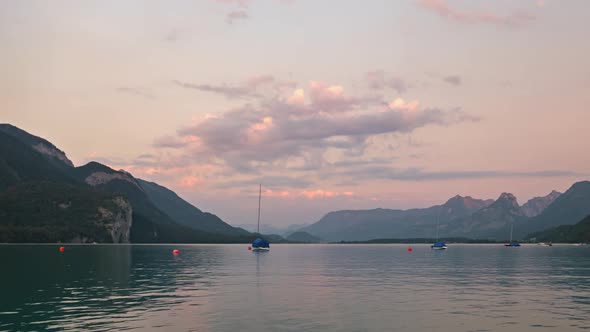 Sunset Timelapse on Wolfgangsee, Austria.