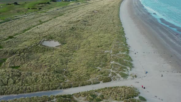 Aerial view over Irish  textured landscape.