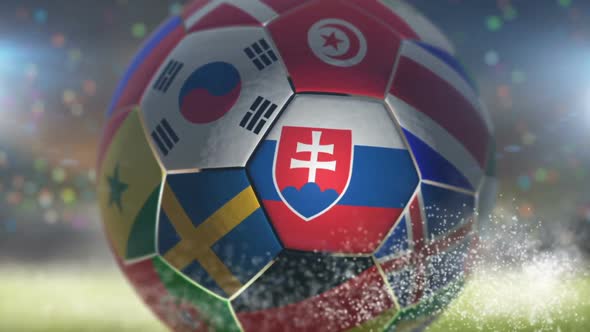 Slovakia Flag on a Soccer Ball - Football in Stadium alt