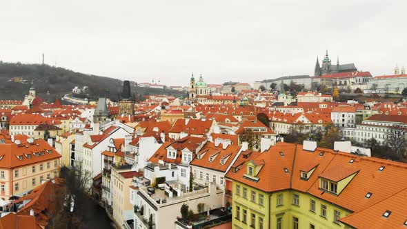 Aerial View From the Cityscape of Prague. Aerial View, Aerial of the Prague City Panoramic