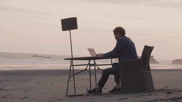 Man Enjoying Sunset After Work