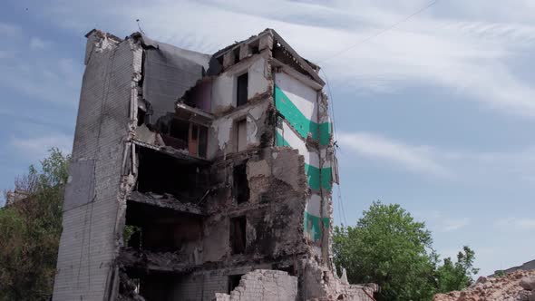 Residential Building Destroyed By the War in Ukraine Borodyanka Bucha District