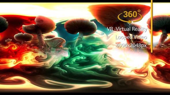 VR360 Abstract Mushroom Garden Virtual Reality 01