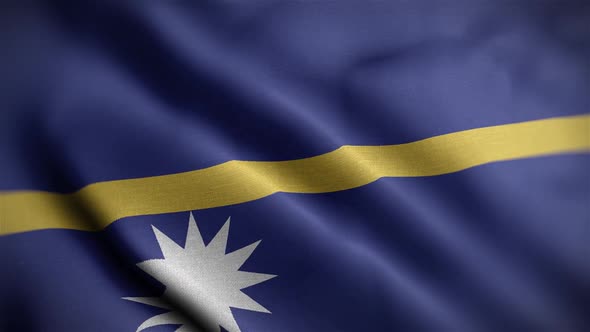 Nauru Flag Textured Waving Close Up Background HD