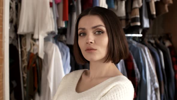 Portrait of Woman Standing in Shop